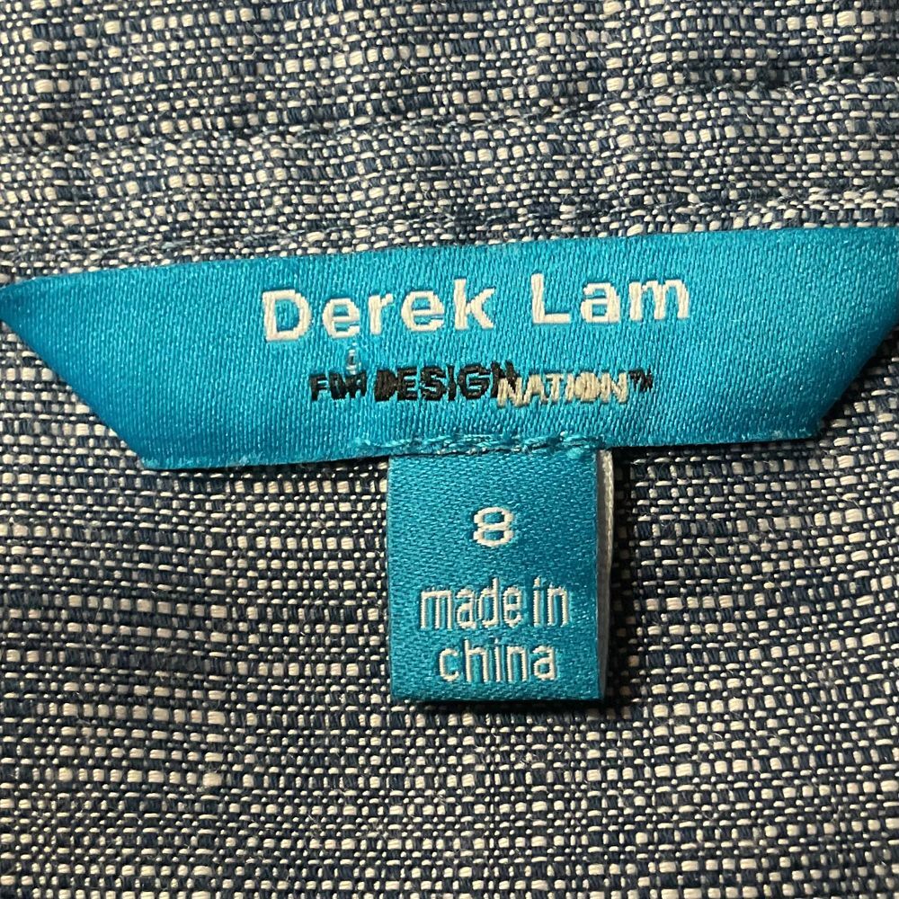 Derek Lam Chambray Denim Button Front Tank Dress Size 8 Blue Sleeveless - Picture 13 of 15